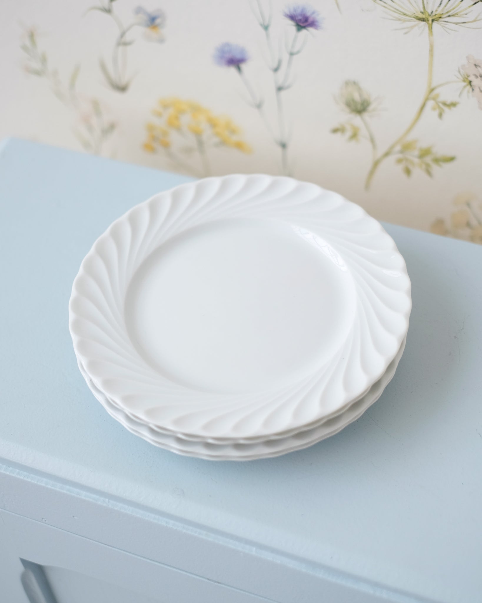 4 small Haviland plates in white porcelain