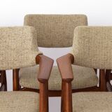5 Erik Kirkegaard Chairs, 1960s, Vintage, for Glostrup, model GM11, Danish, Teak