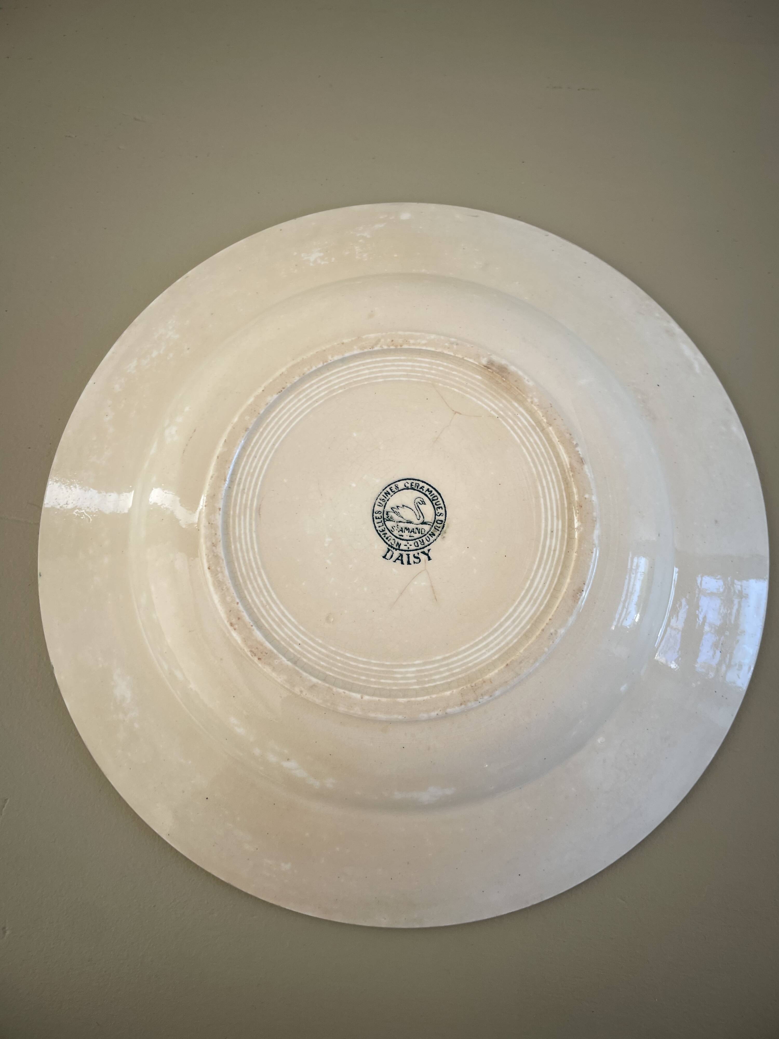 St Amand ironstone deep plate, Daisy model