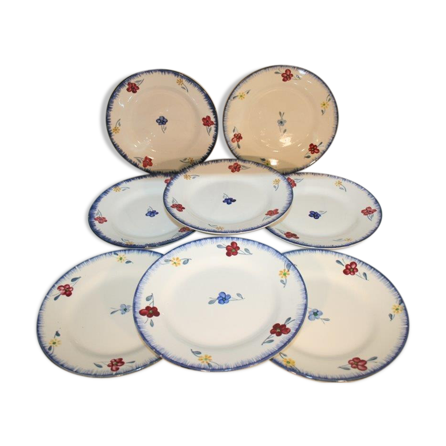 8 plates Mary Lou Digoin Sarreguemines ø 18 cm