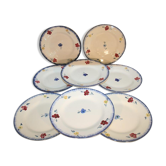8 plates Mary Lou Digoin Sarreguemines ø 18 cm