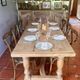 Large Restored Solid Oak Dining Table – Whitewashed Finish