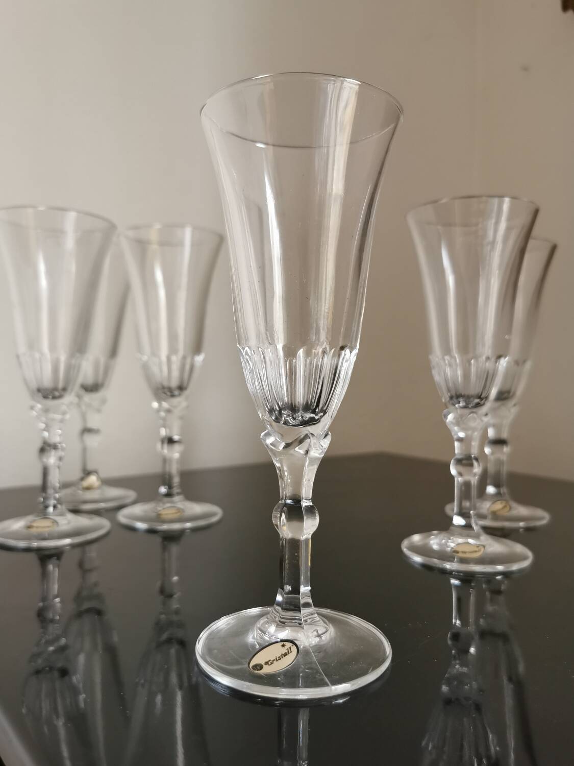 New bohemian crystal flute 6pcs available