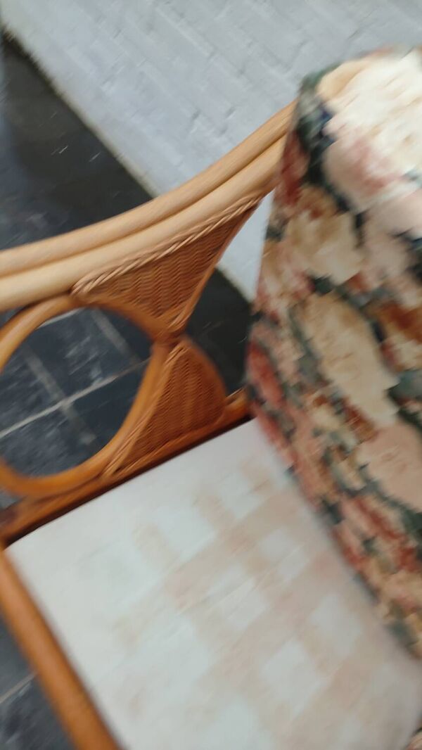 Ensemble banquette 2 fauteuils en rotin