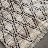 Azilal white Berber rug - 220 x 96 cm.