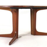 Round extendable teak dining table vintage - danish design