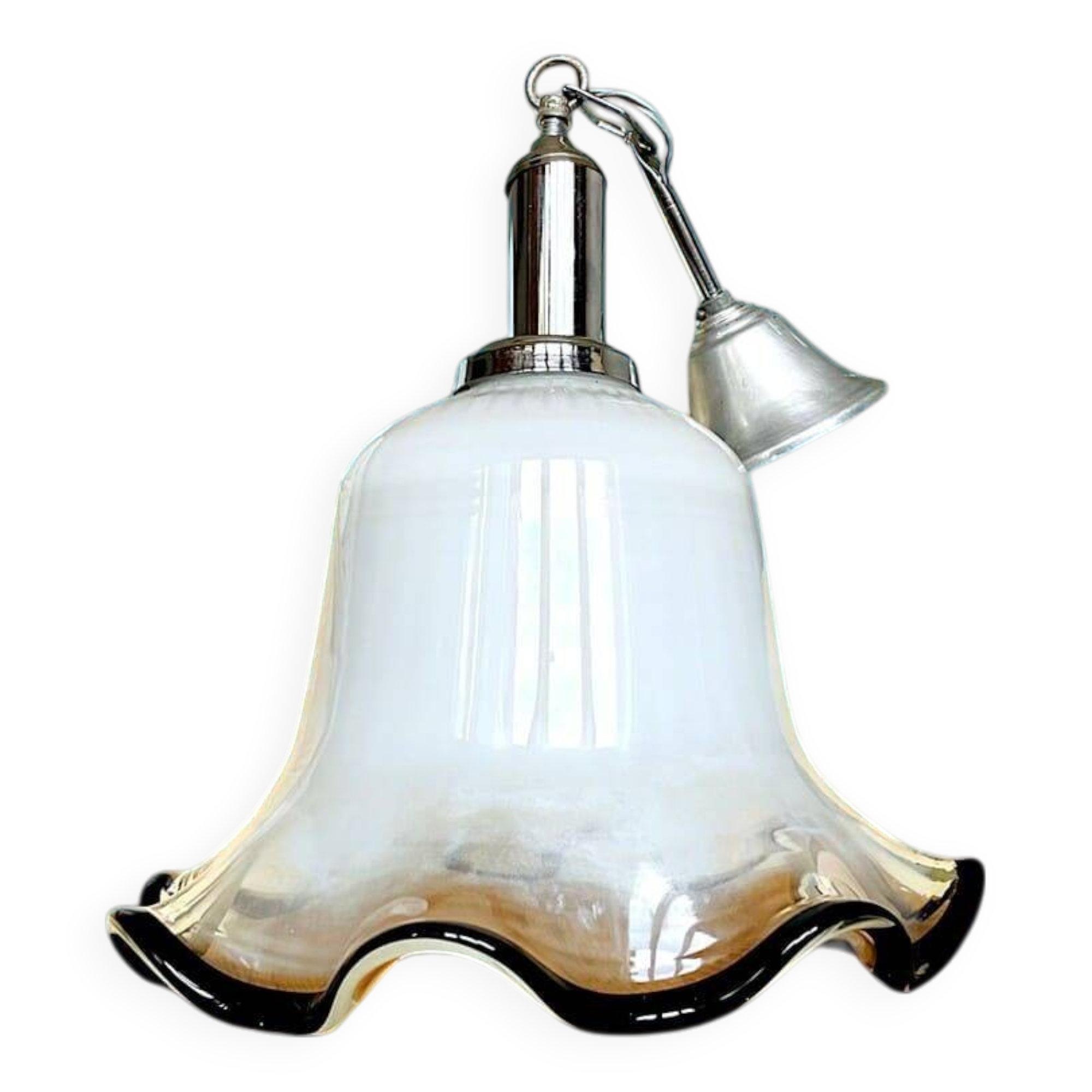White opaline glass pendant light