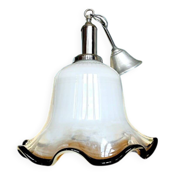 Suspension en verre opalin blanc