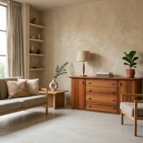 1970s Italian design brutalist-modernist geometric sideboard