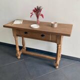 Console / Table d’appoint en chêne massif rénovée