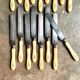 17 knives in steel, silver and monogrammed bone JE, late nineteenth century