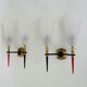 Pair of vintage Rockabilly double wall lamps