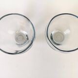 Modern set of 2 crystal bowls by Asta Strömberg, Sweden, 1950s.