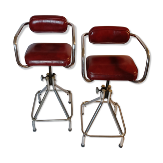 Pair of vintage children's hairdresser's chairs