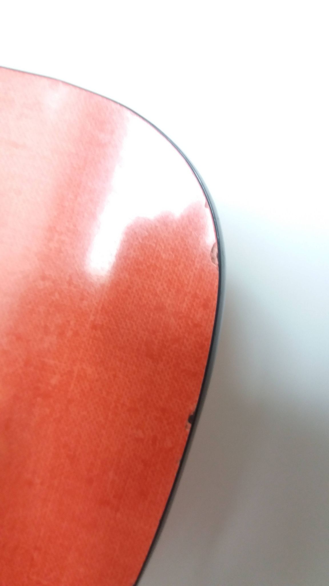 Chaises en formica rouge orange et métal chromé