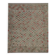 Geometric Kilim Rug Grey, Afghan Wool Carpet Handmade, Neutral Rustic Home