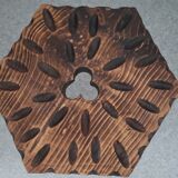 Set of 2 wooden tripod stools