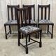Suite of 4 English chairs early twentieth in oak.