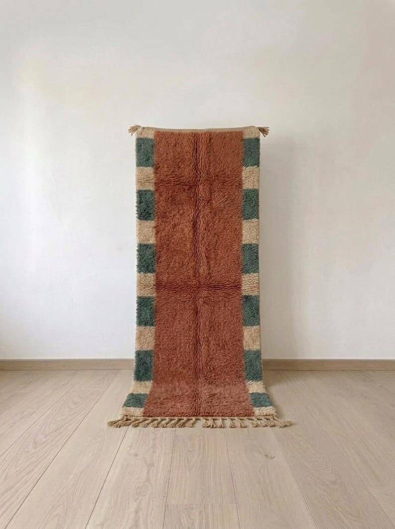 Tapis berbère boujaad fait main artisanale 75/300 cm
