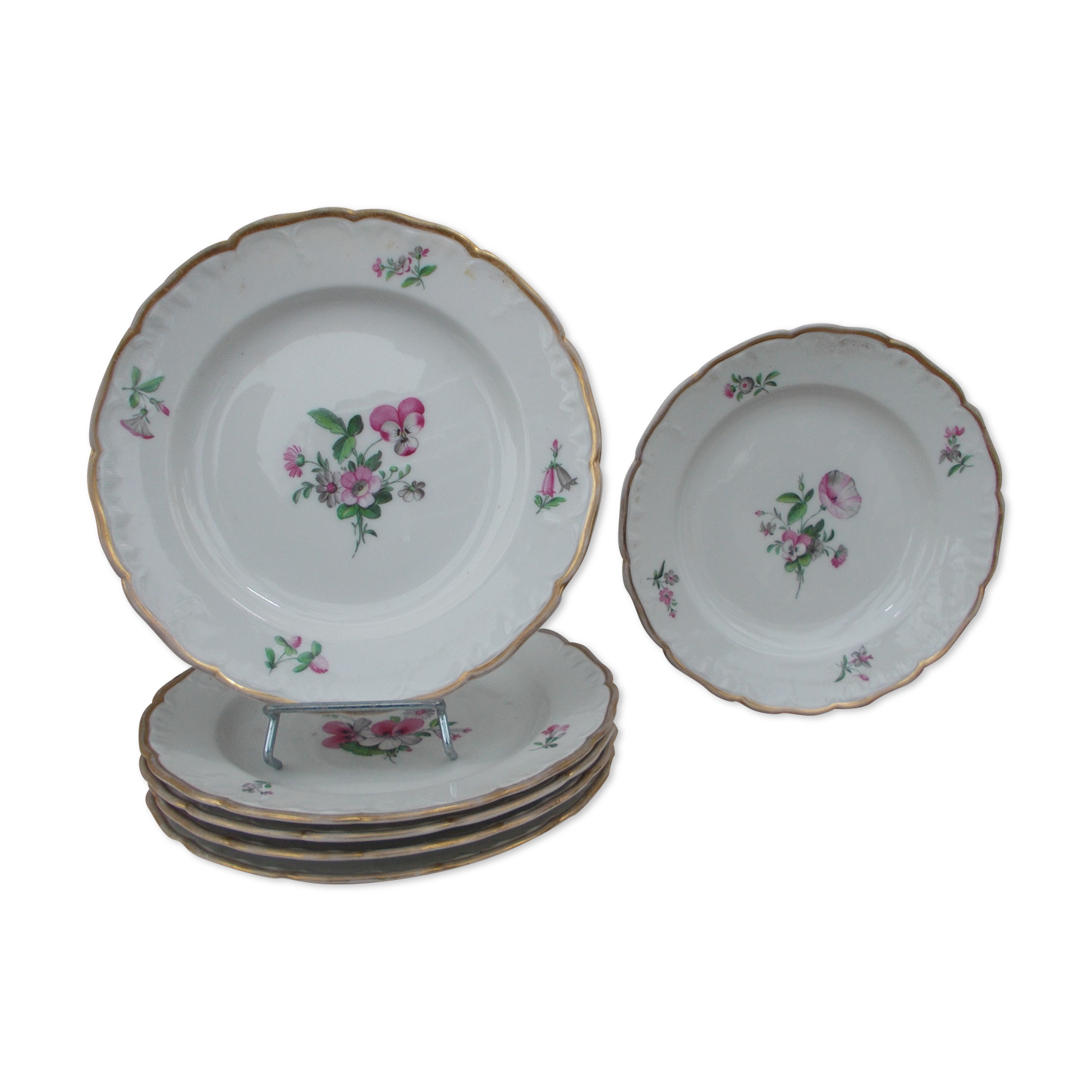 6 flat plates antique porcelain KPM Berlin