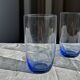 Set of 4 blue orangeade glasses H14