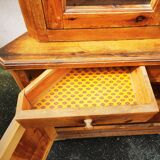 Pine corner cupboard with two sections, 1900s