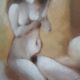 Tableau nu féminin,  Peinture sur cuivre.