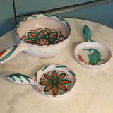 Set of 3 ceramic fondue pots by Antoine Fazio