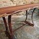 Vintage industrial table – Iron base and solid wood top (201 cm)