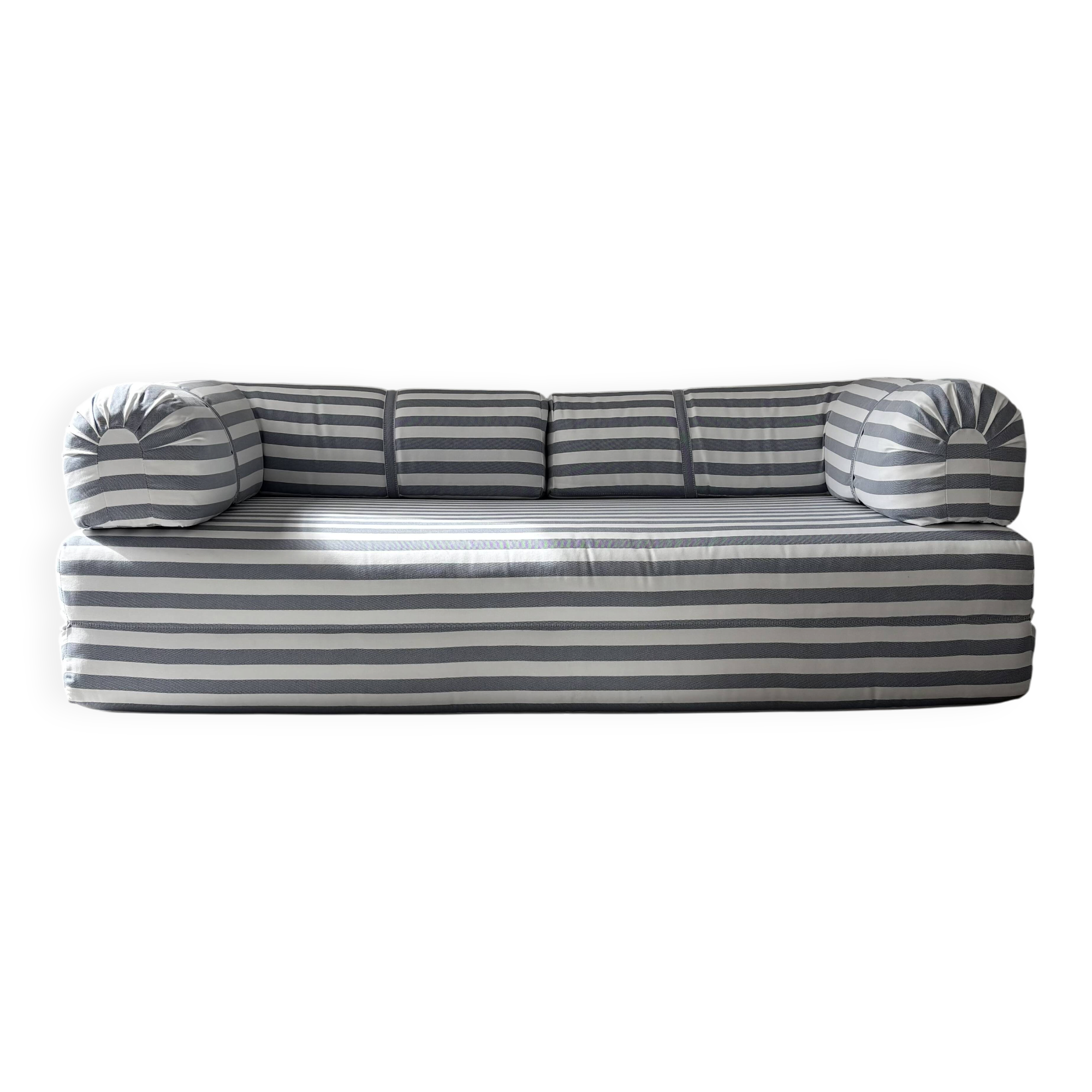 Vintage black and white striped sofa bed