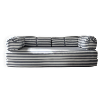Vintage black and white striped sofa bed
