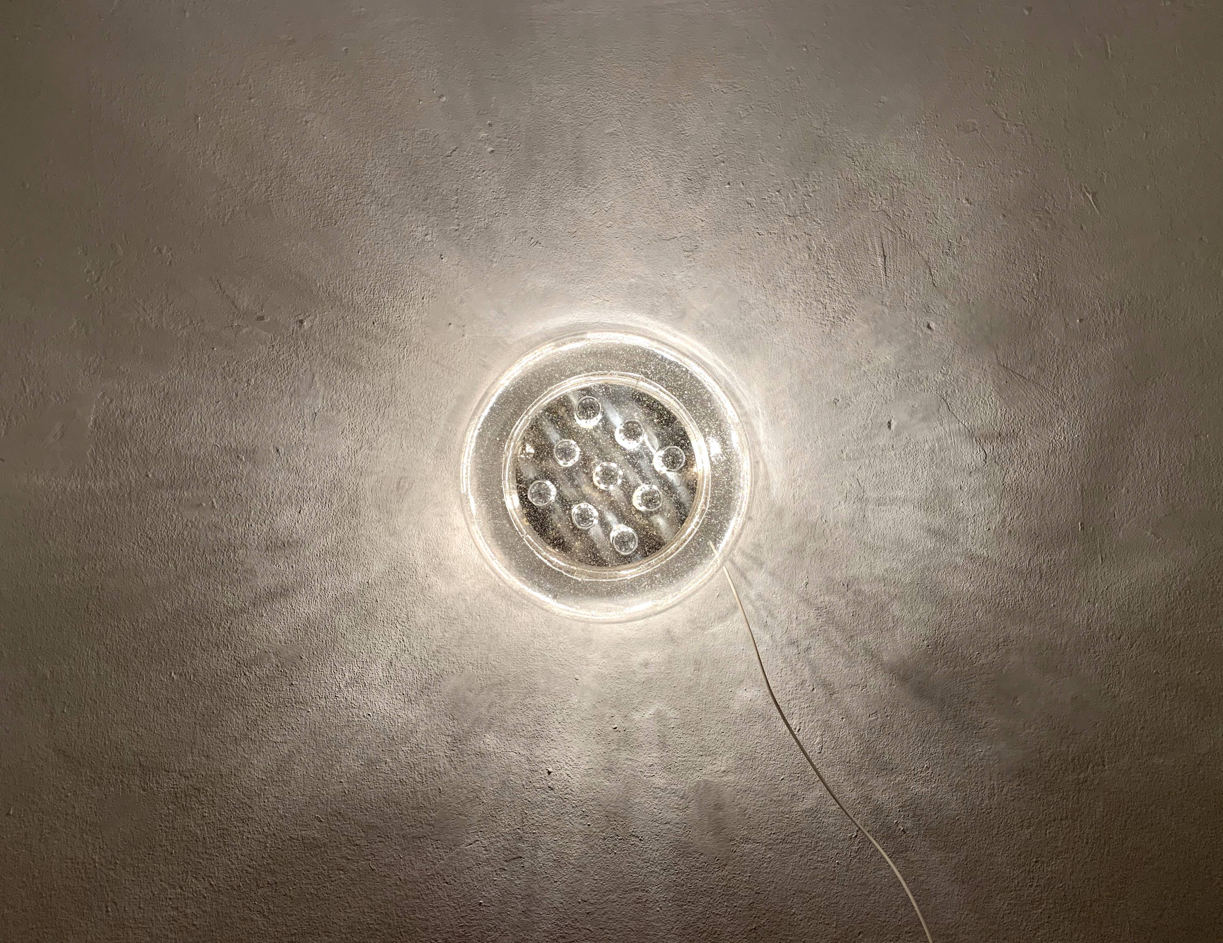 Large Bubble Glass Mushroom Flush Lamp