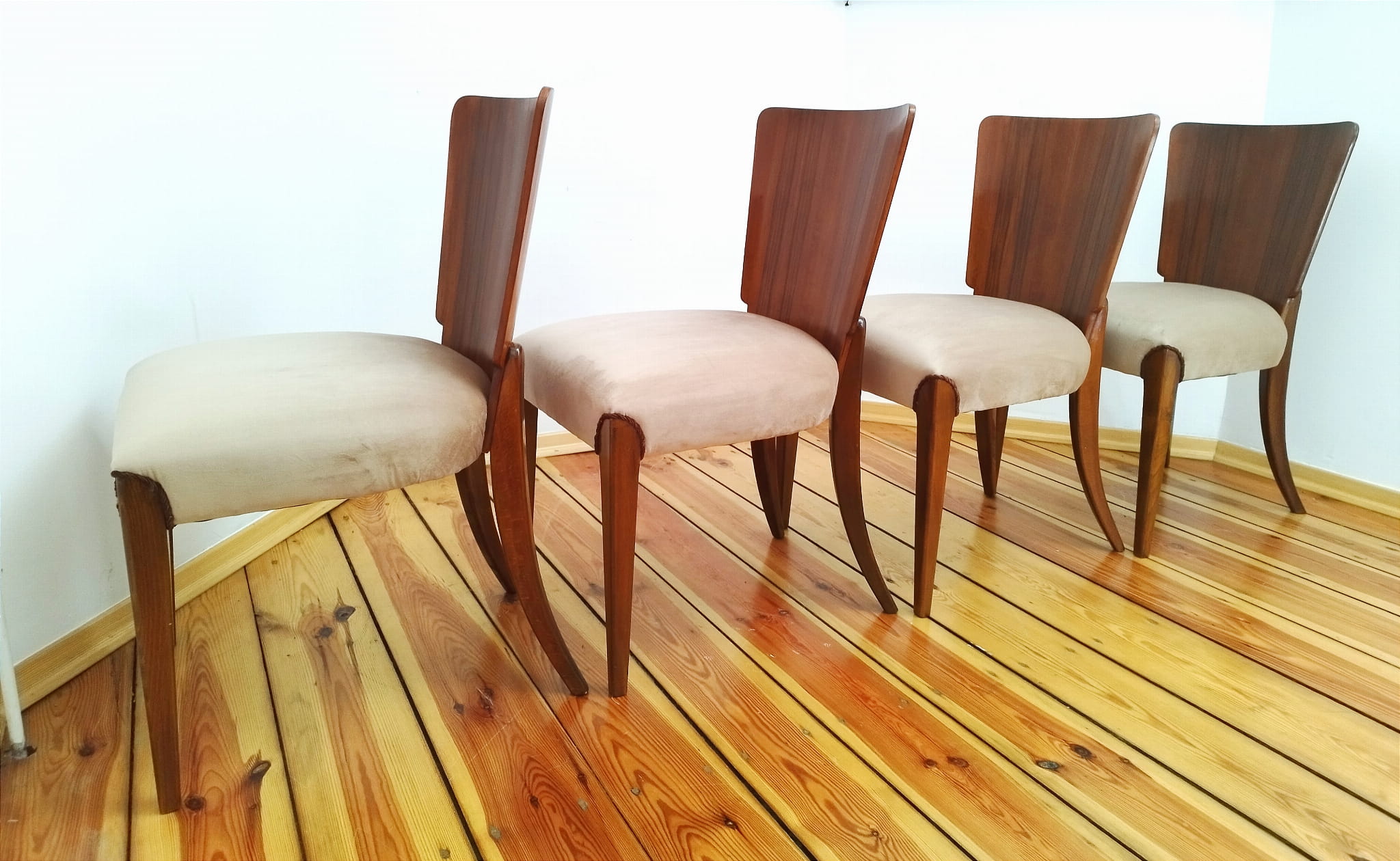 Set of four chairs H-214 proj.J.Halabala, the 50s Czechoslovakia