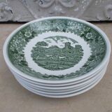 6 assiettes creuses Adams English Scenic vert
