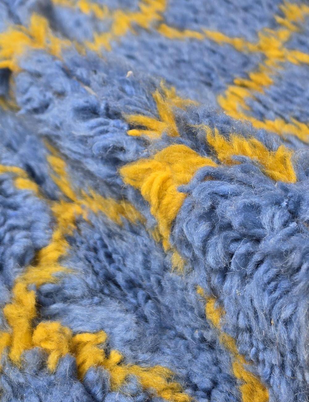 Blue Boujad Carpet from Morocco - 248 x 147 cm