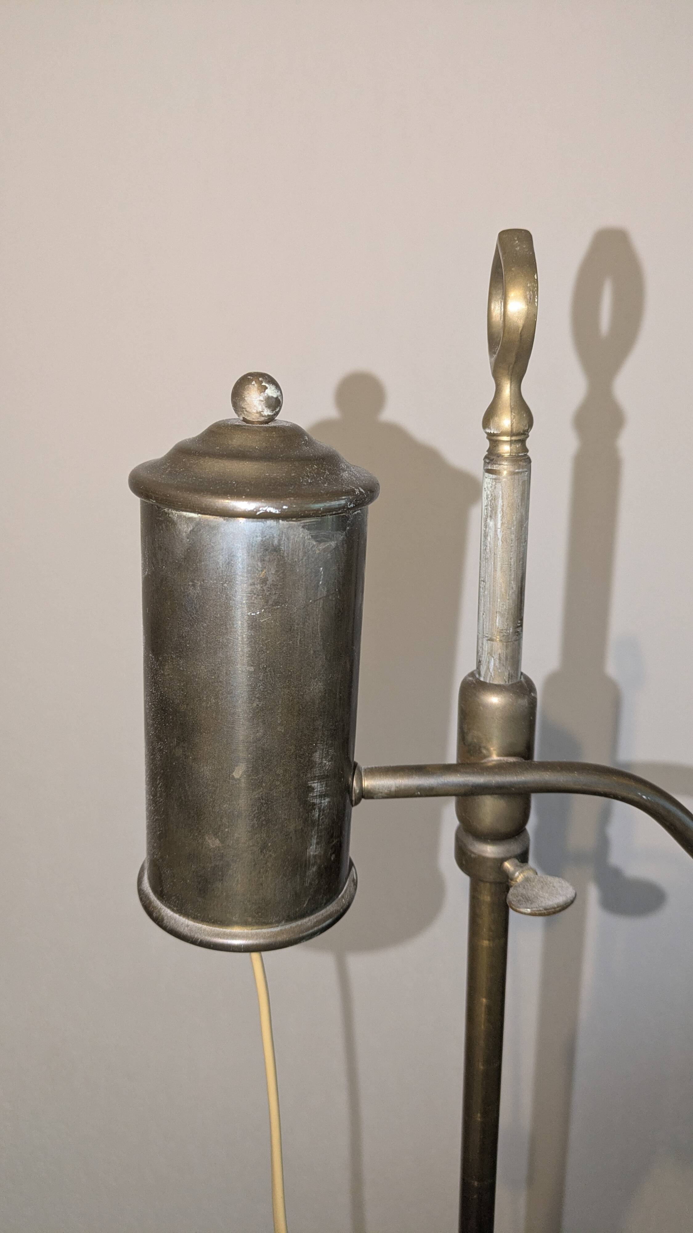 19th Century reading floor lamp - Wild & Wessel burner in solid brass