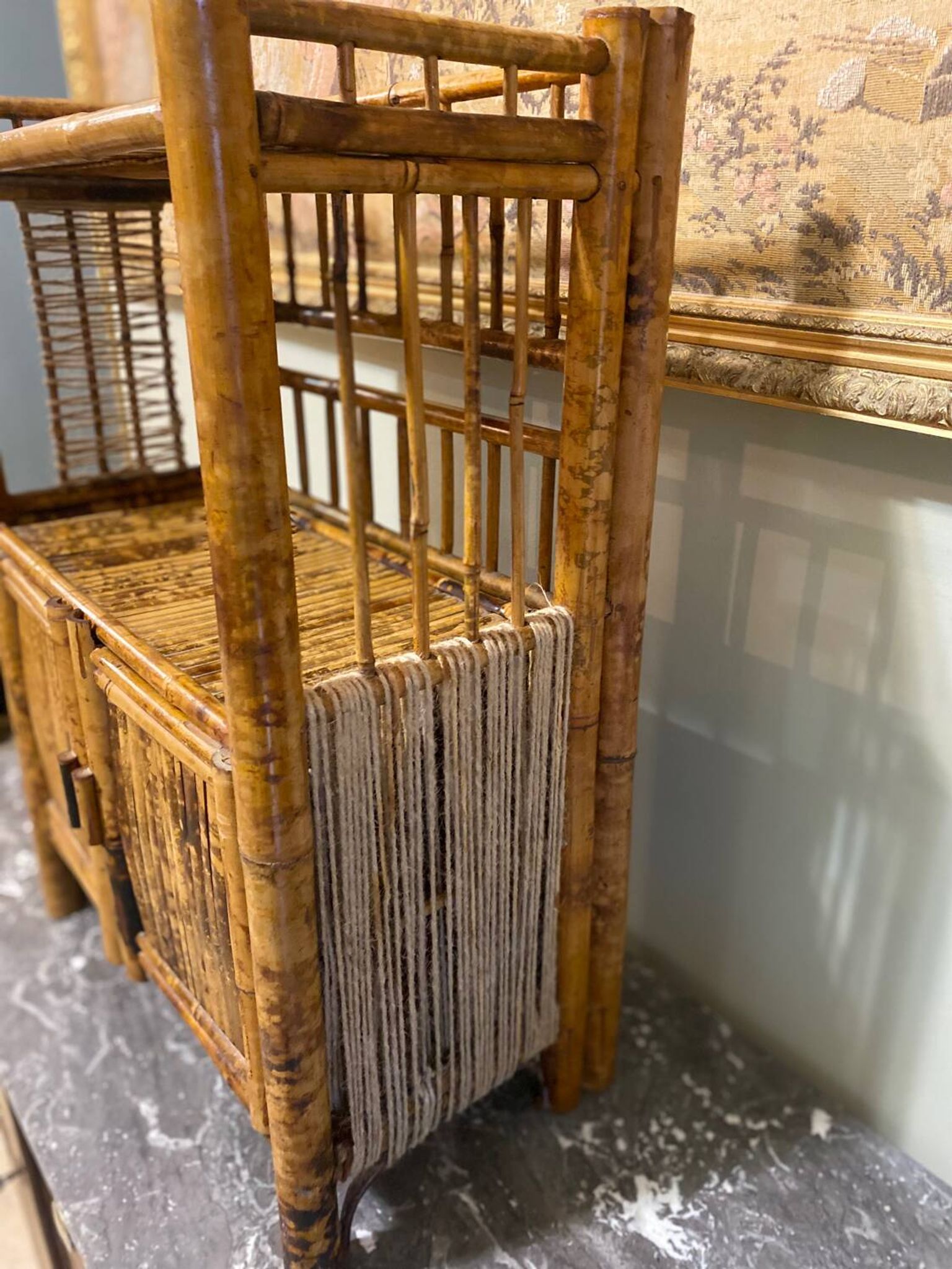 Vintage bamboo shelf