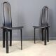 Set of 6 high back leather dining chairs, 1980s