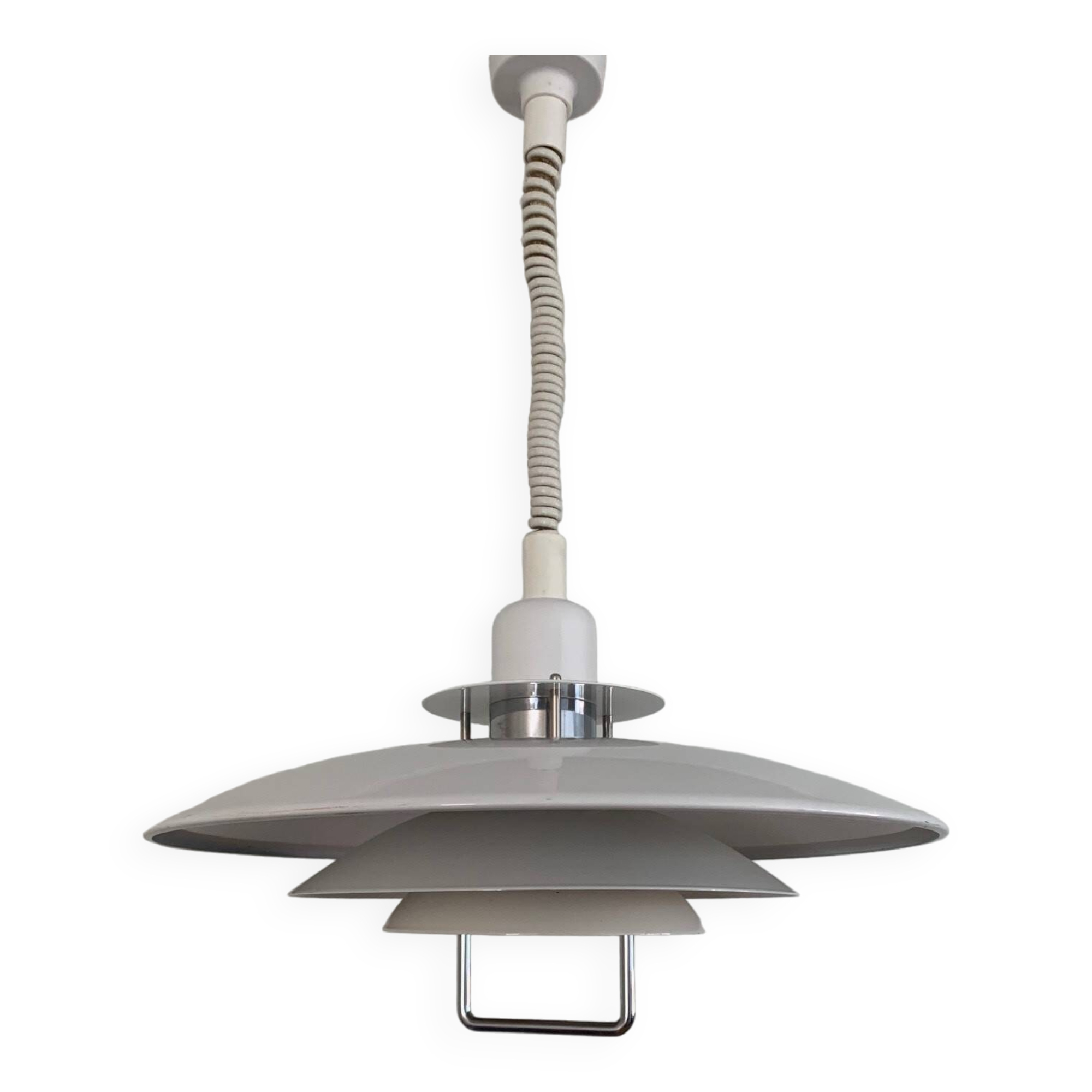 Suspension extensible métal blanc laqué, suède années 70/80