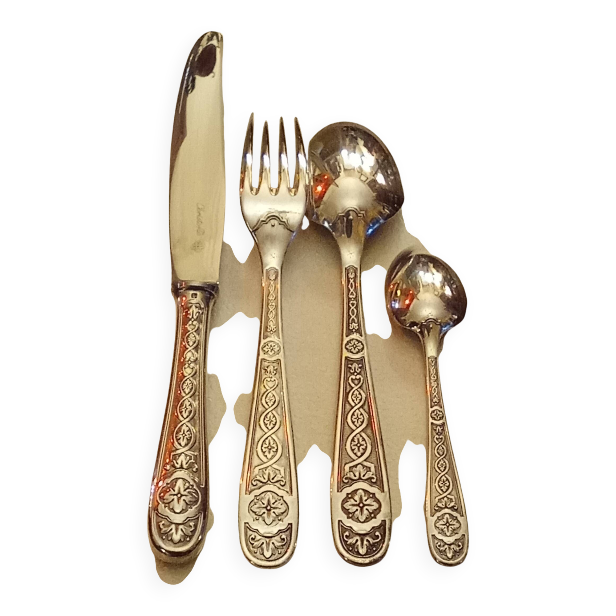 Christofle Villeroy pattern 4-piece cutlery set