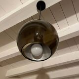 Smoked glass globe pendant lamp by Frank Ligtelijn for Raak
