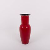 Opalino red vase by Venini