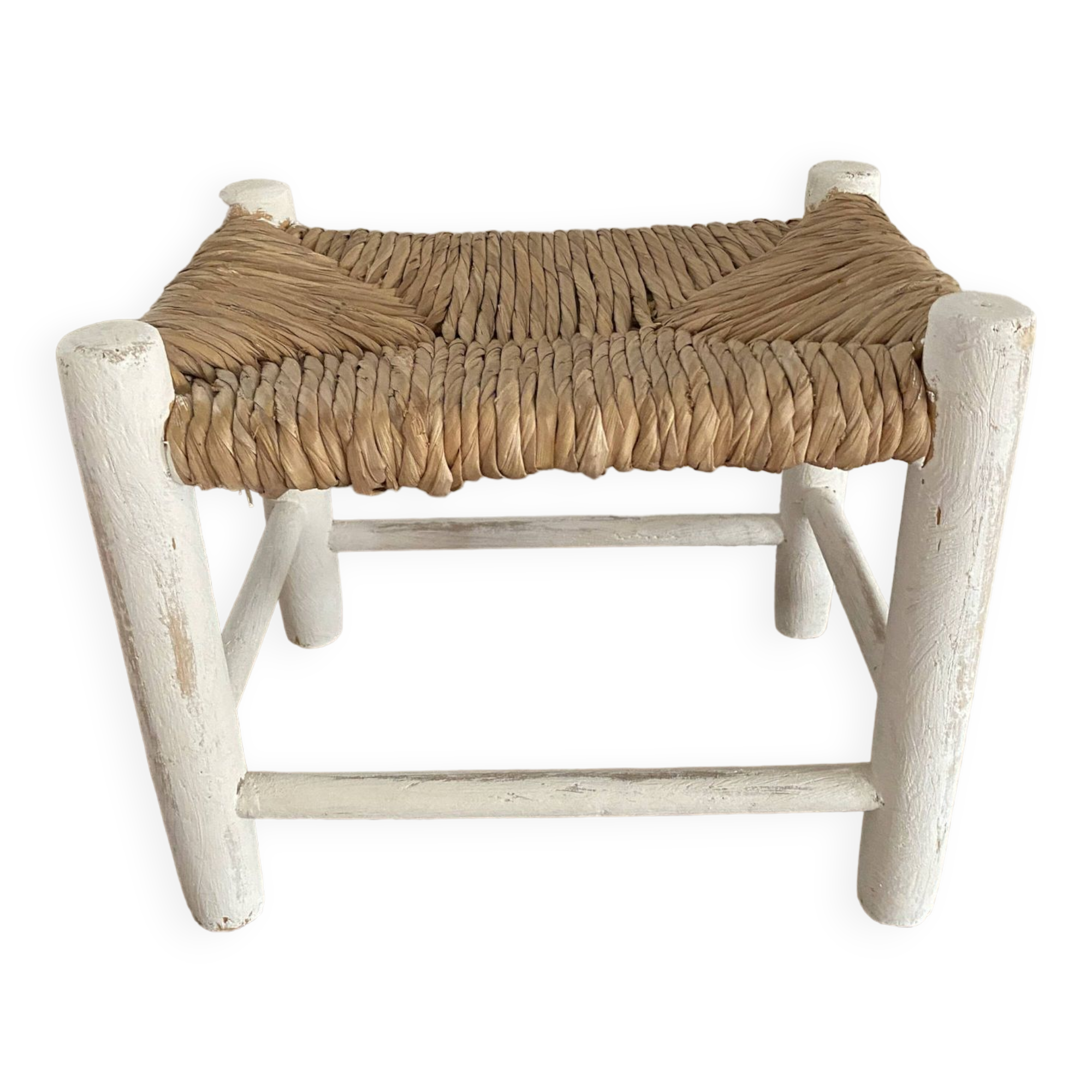 Straw and wood footrest.