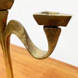 Vintage Brutalist Bronze Candle Holder
