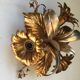 Flower wall light in golden metal, 70s