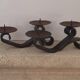 Brutalist wrought iron hand candlesticks