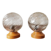 Pair of vintage Art Deco style bedside lamps