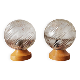 Pair of vintage Art Deco style bedside lamps