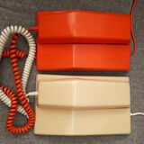 Contempra orange and ivory vintage phones