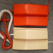 Contempra orange and ivory vintage phones